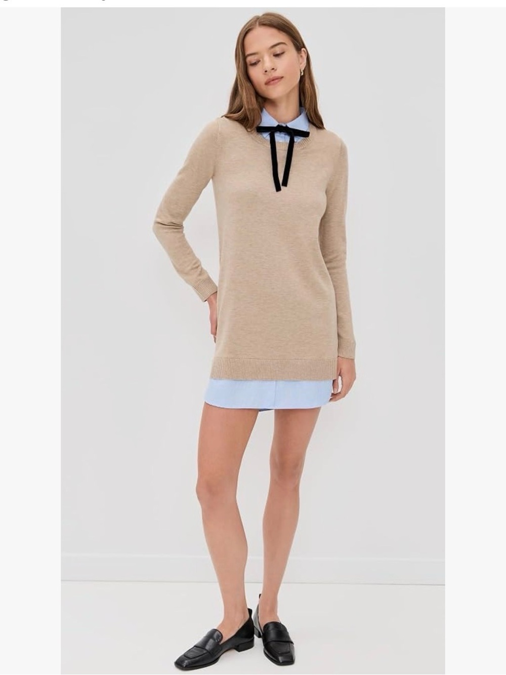 English Factory Beige Crewneck Sweater Tunic